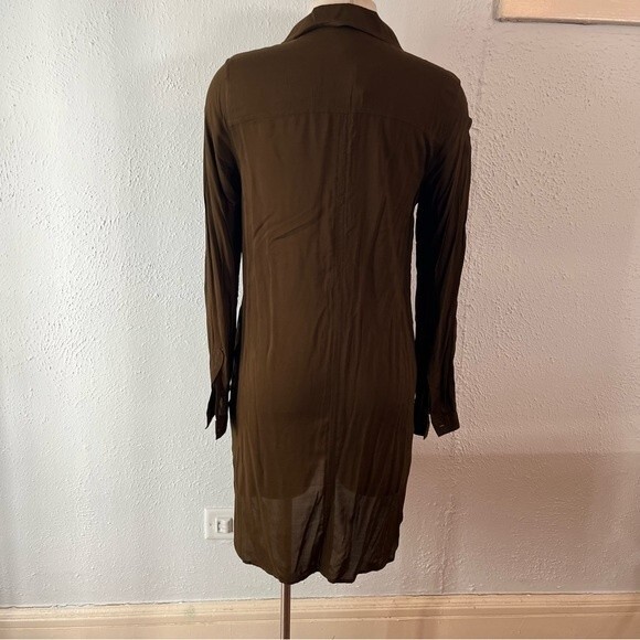 NWT French Connection Brown Button Front Shirt Dress Size 6 - Picture 7 of 7